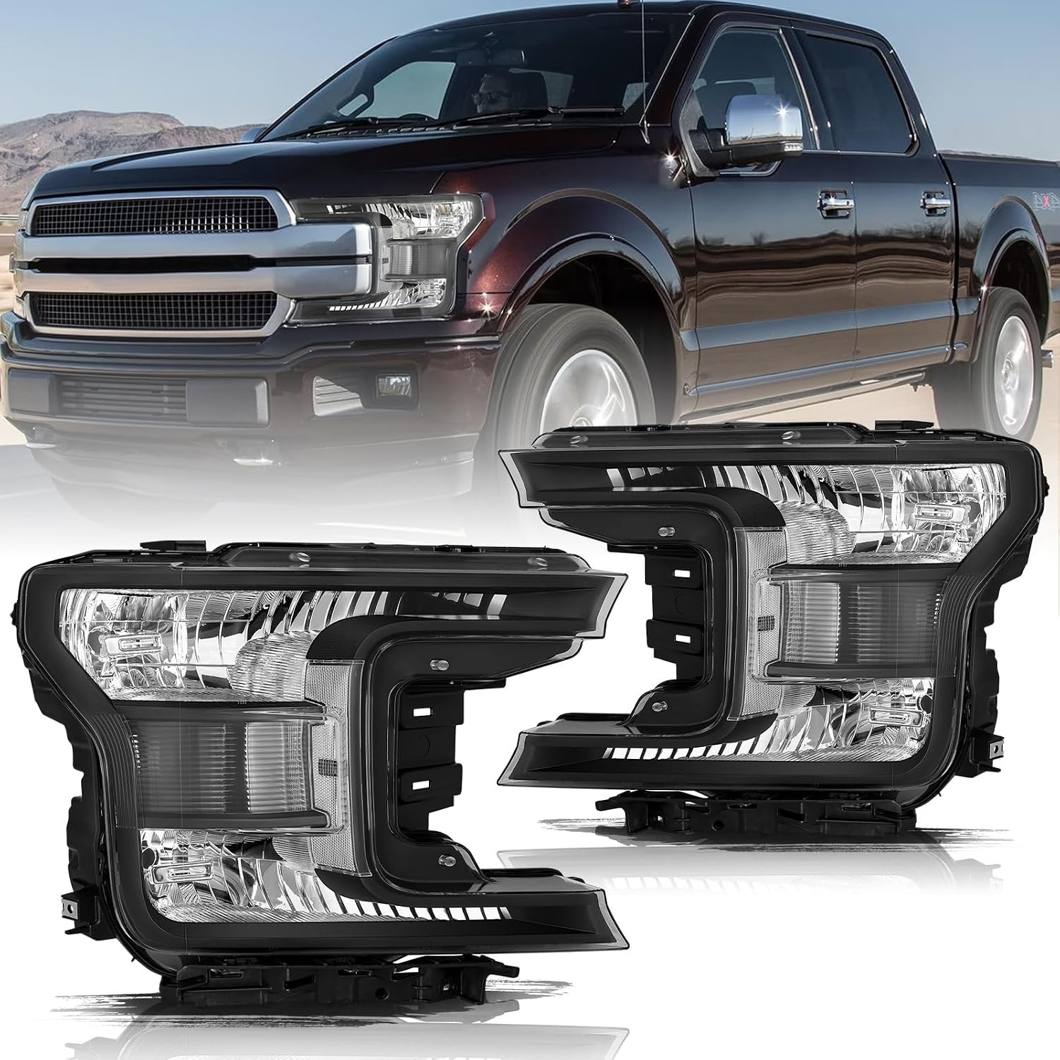 Halogen Headlights Assembly for 2018-20 Ford F150 Halogen Headlights Assembly for 2018-20 Ford F150