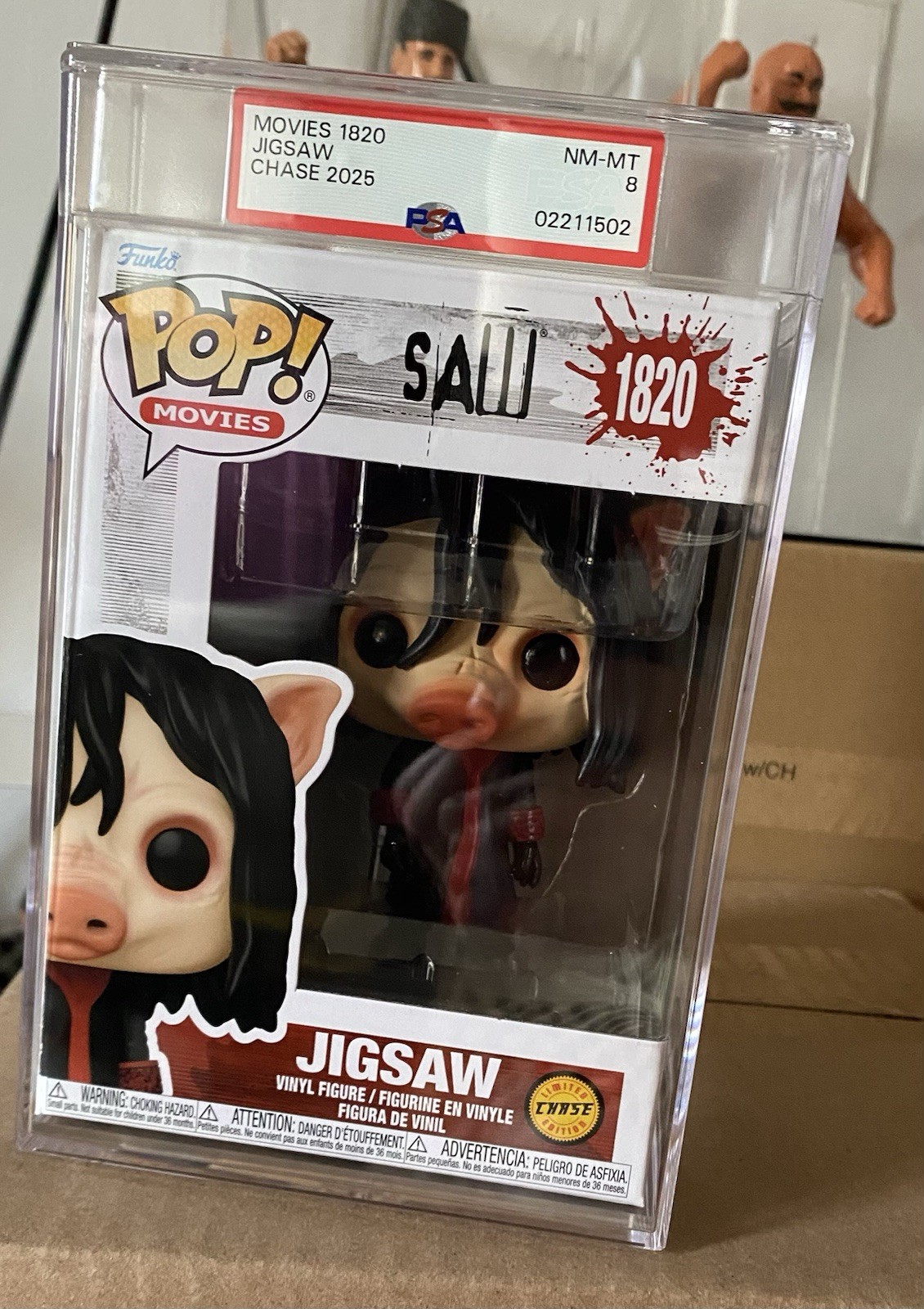 Funko POP SAW Jigsaw #1820 Common & Chase Bundle Psa Graded 8