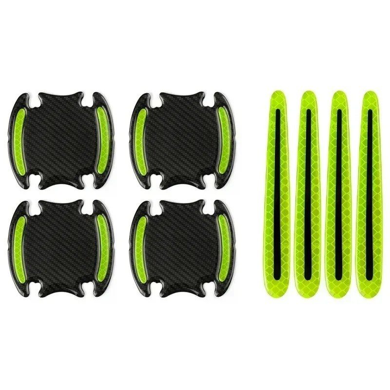 8 Pieces Car Door Handle Stickers Reflective Anti-Scratch Protection Universal，