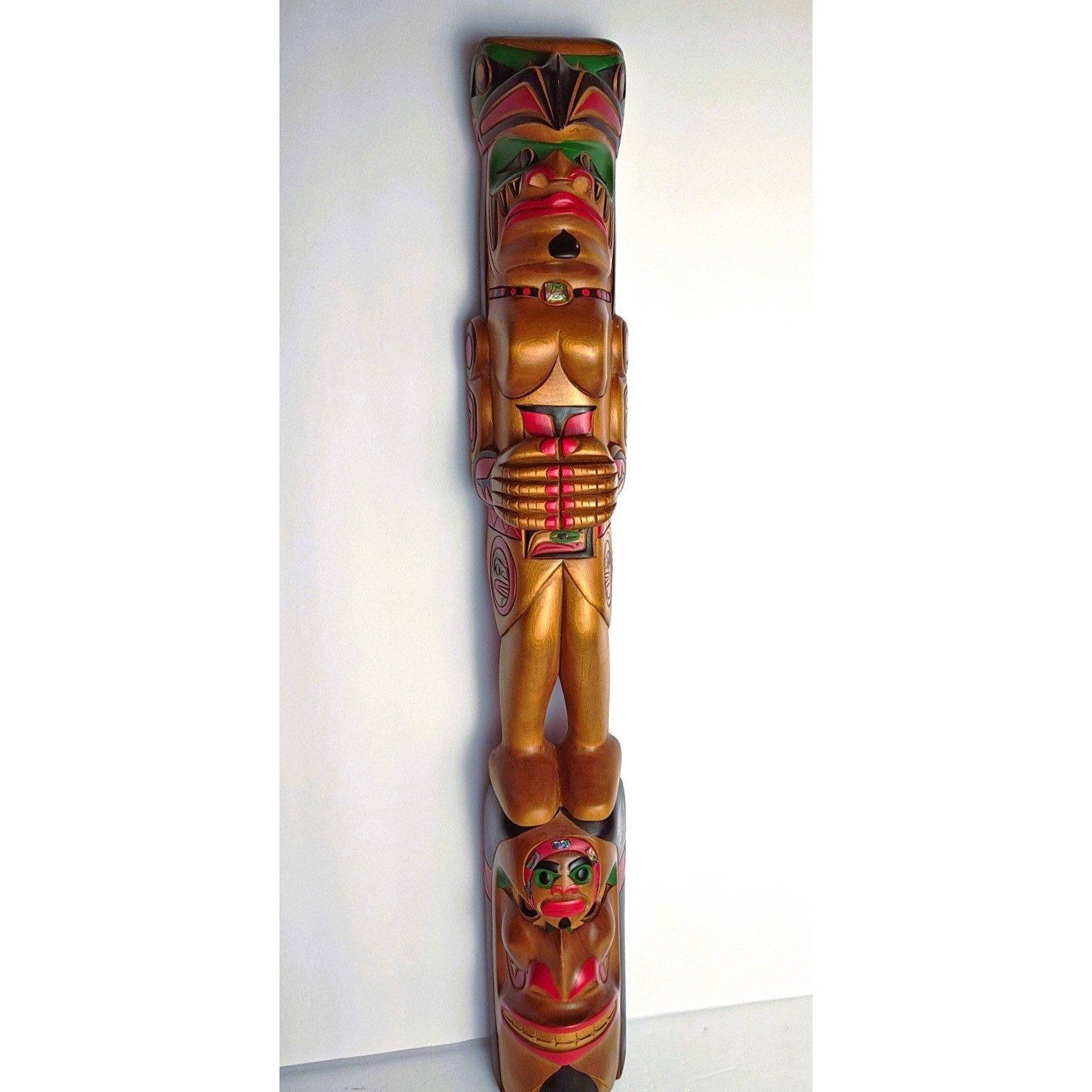 Vintage Hand Carved Wooden Totem Pole 24