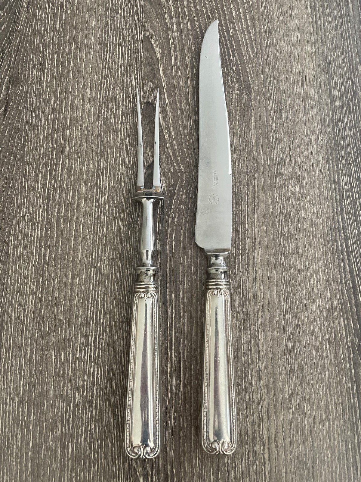 Vintage Birks 2-Piece Carving Set w Sterling Silver Handles