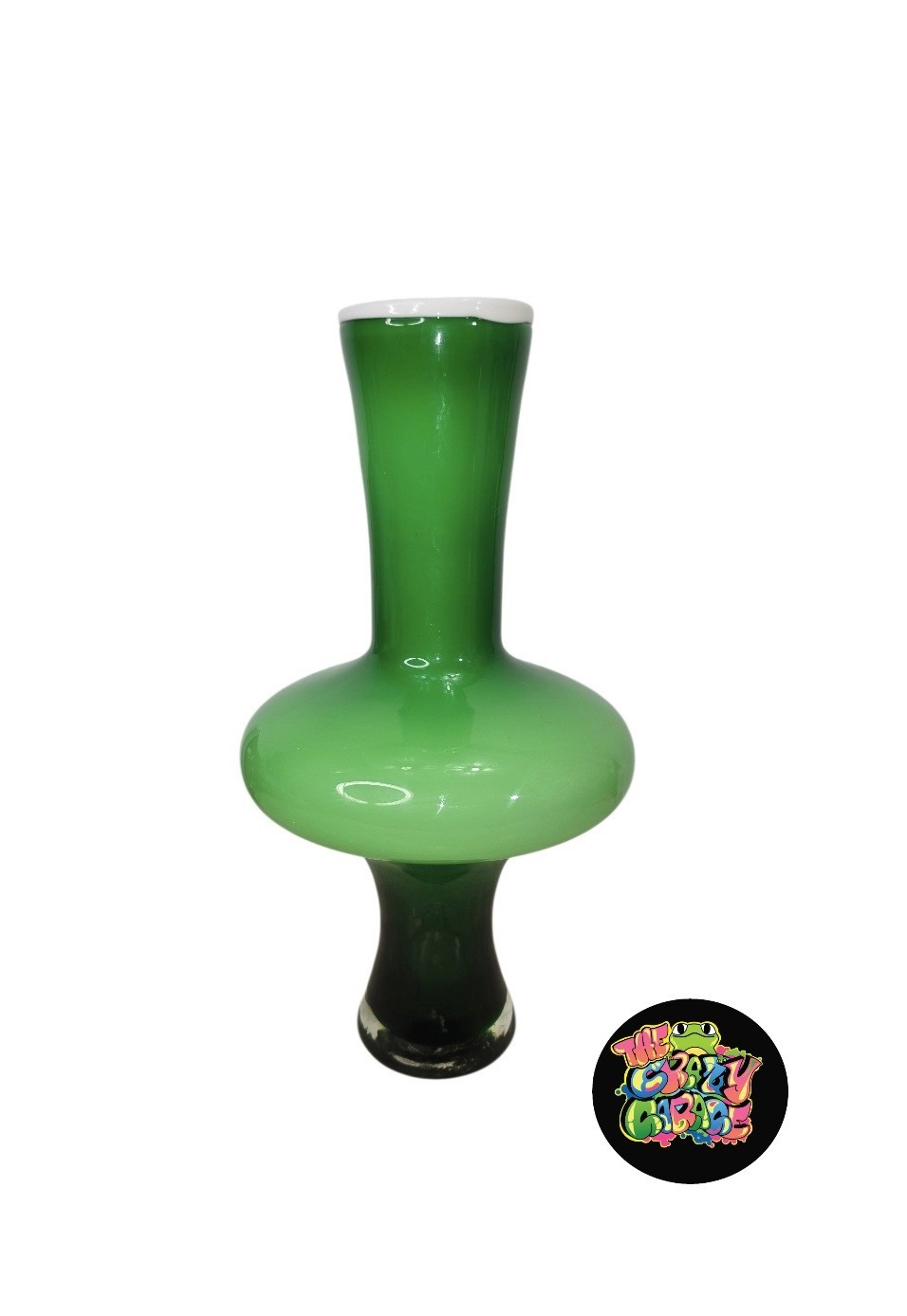 Vintage Itailan Lime Cased Green Vase Midcentury Modern 13.5