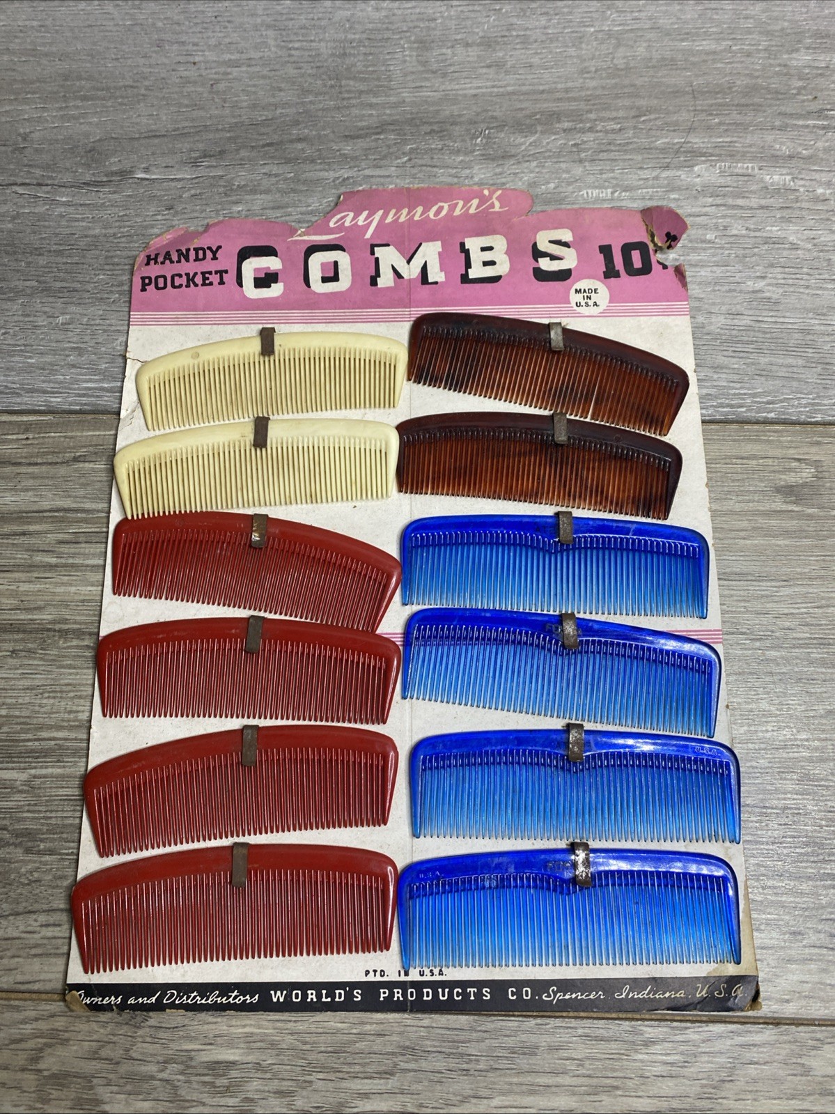 Vintage Laymon’s 12 Pocket Combs New Store Display