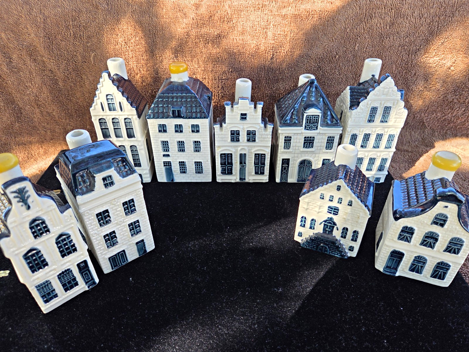 KLM BOLS Delft Blue Numbered Miniature House Bottle Collection Lot