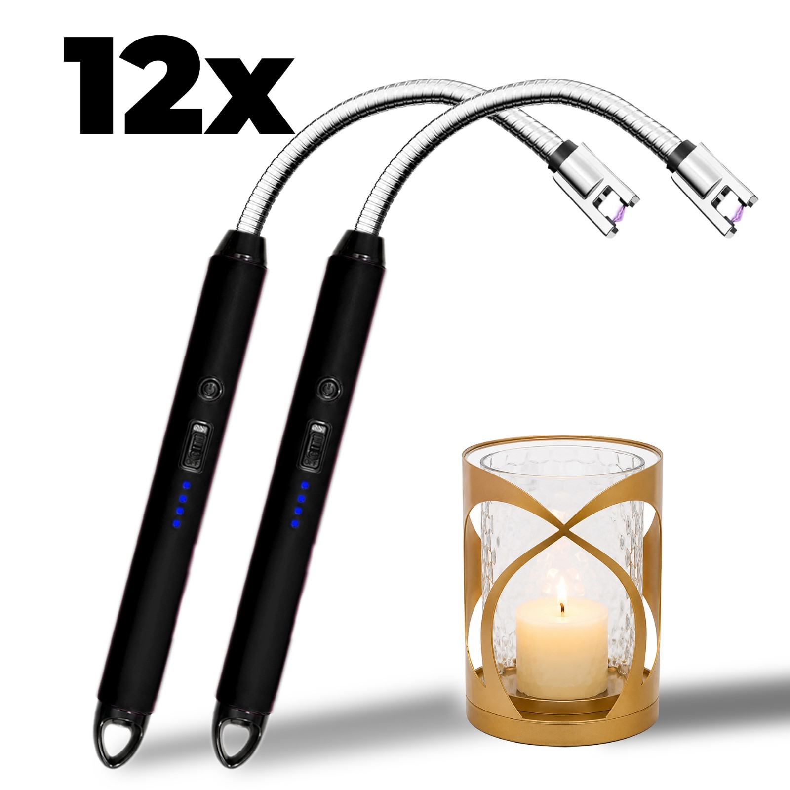 FightSense Plasma Lighter 2-Pack – USB Rechargeable Arc Lighter (12 PC)