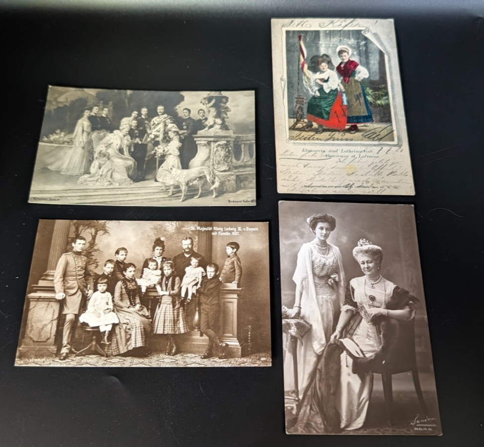Antique German European Postcards Royalty Alsace Lorraine Kaiser Ludwig WWI Era