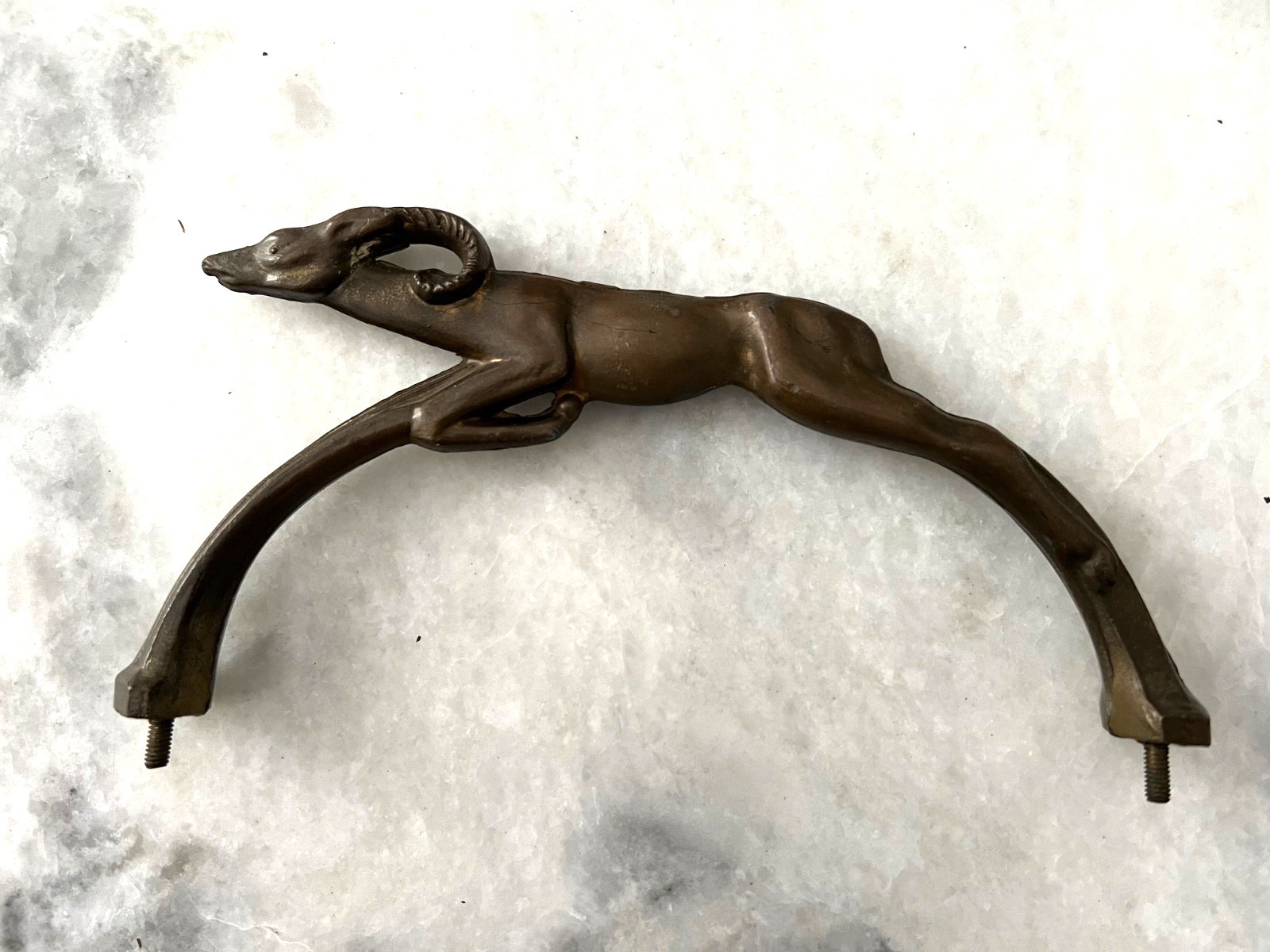 Vintage Brass Ram Impala Gazelle Antelope Ashtray Stand Handle Ornament