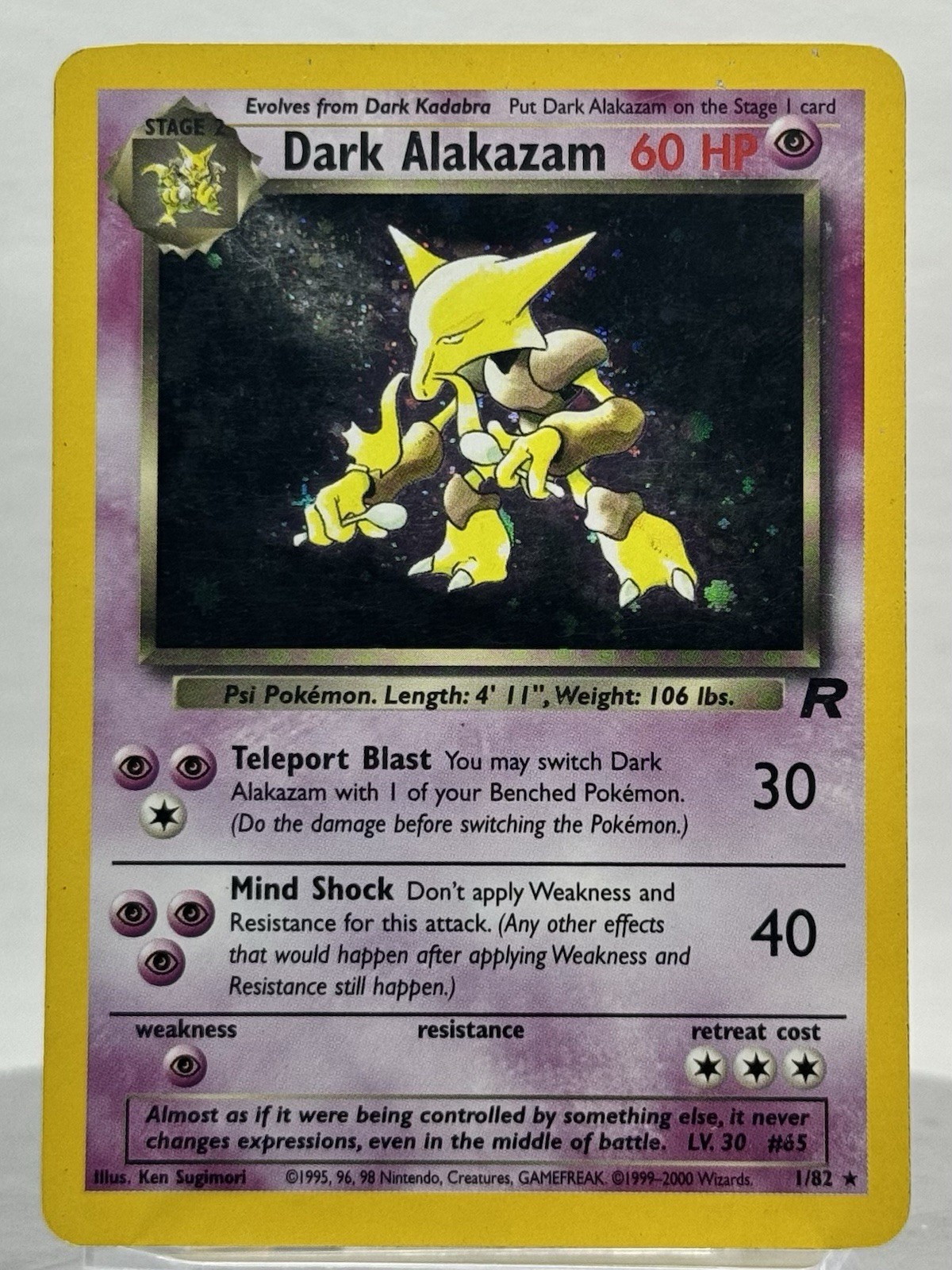 Pokémon TCG - Dark Alakazam 1/82 Team Rocket Unlimited Holo MP/HP