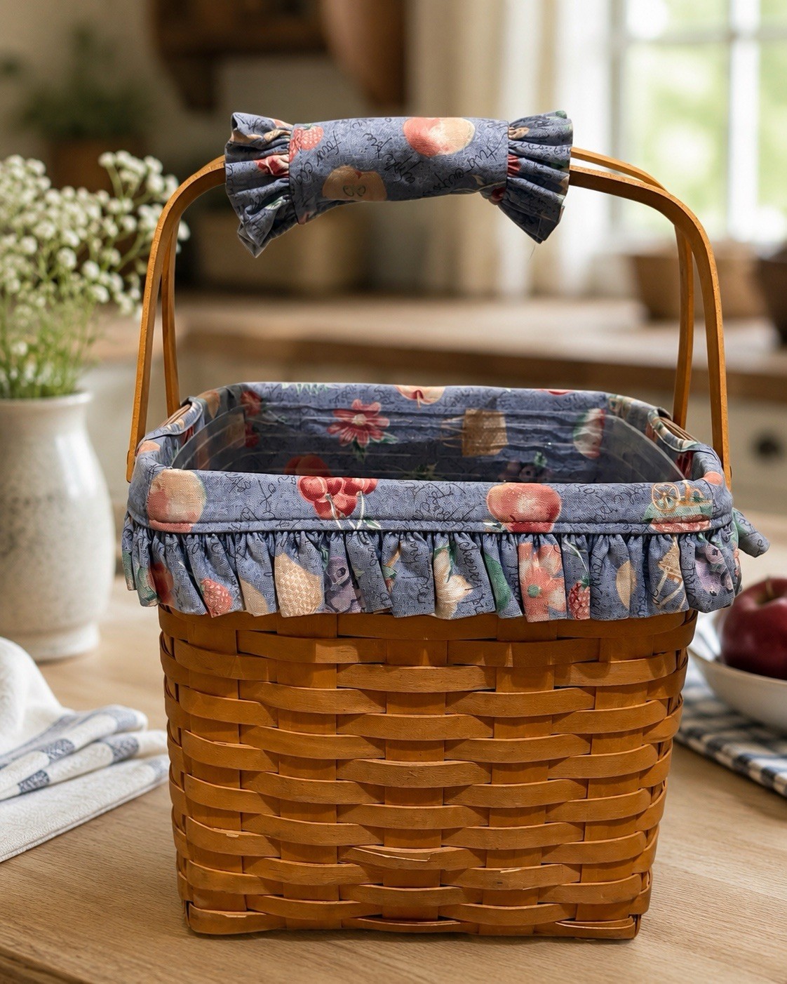 1998 Longaberger Grandma Bonnie Two Pie Basket 19241 Liner Protector Retired