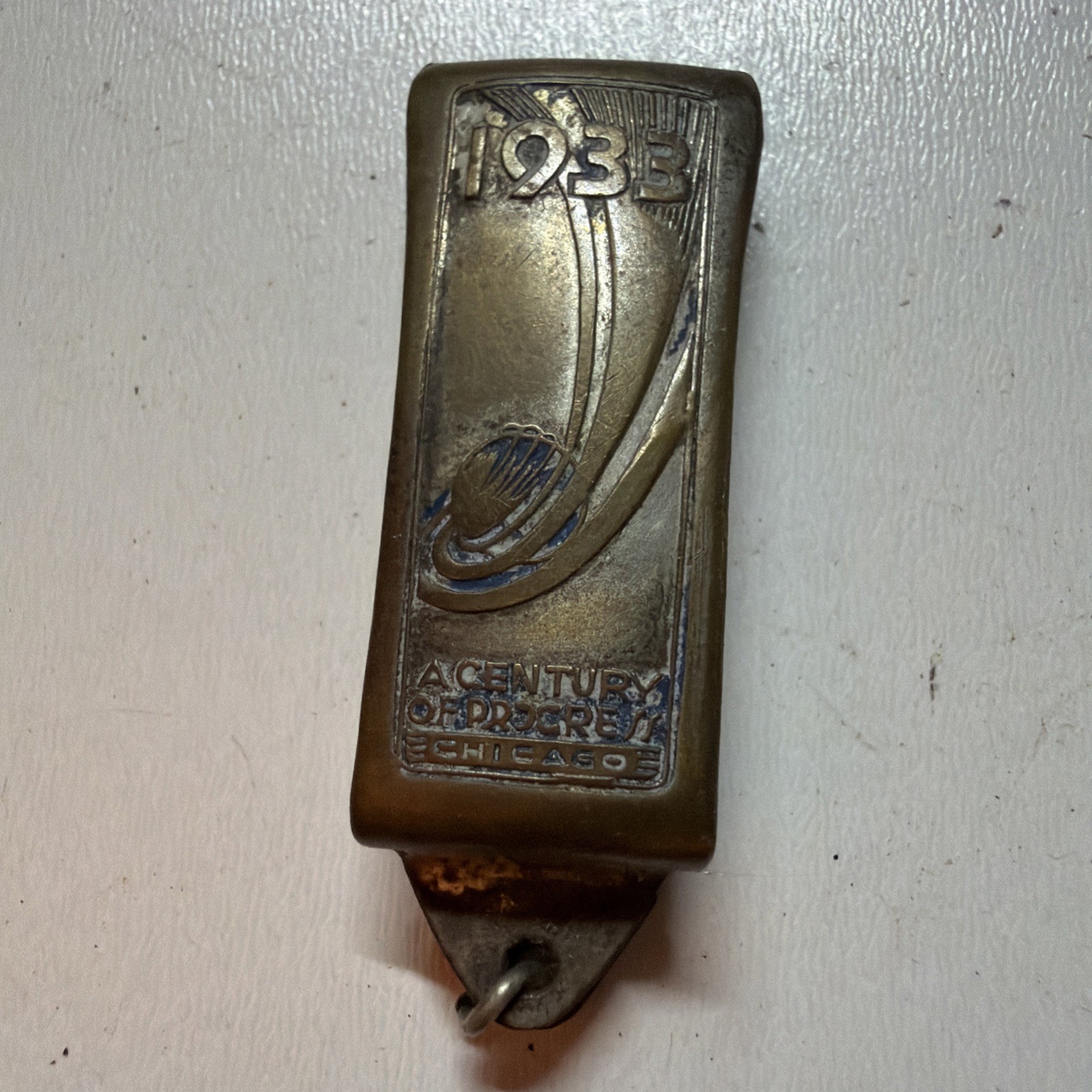 Antique Vintage 1933 A Century of Progress Chicago Worlds Fair Watch Fob Pendant