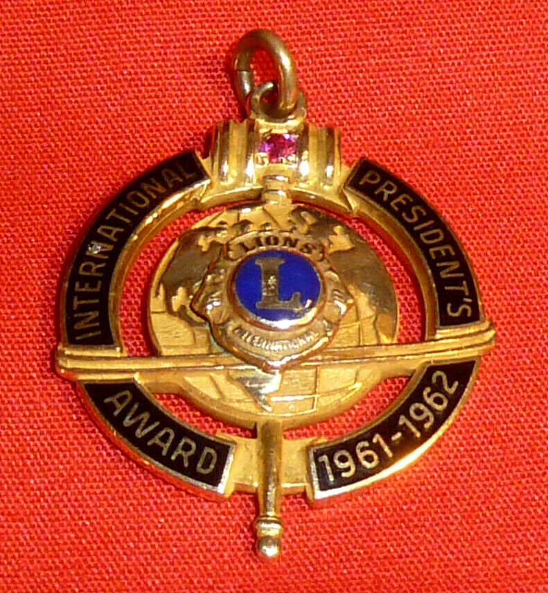 1962 Lions Club International President\'s Award 10K Gold Pin Pendant - 6.5 grams