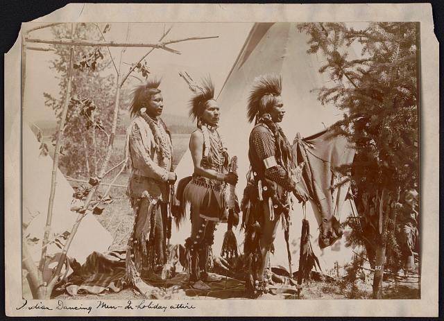 Flathead Indian Reservation Montana Salish Indian Dancing Men 1907 Tipis