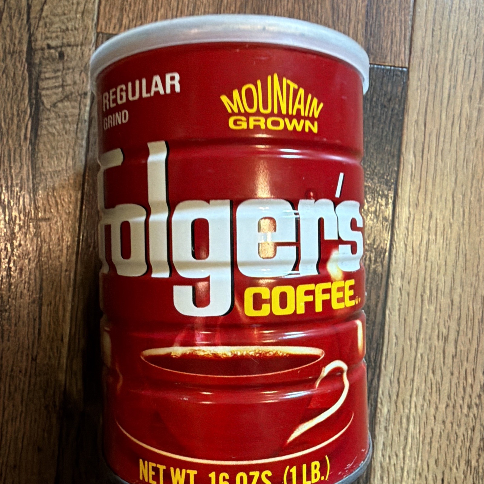 Sealed  1970’s Folger’s 8 Oz Coffee Regular Grind Can NOS Full Unopened Tin