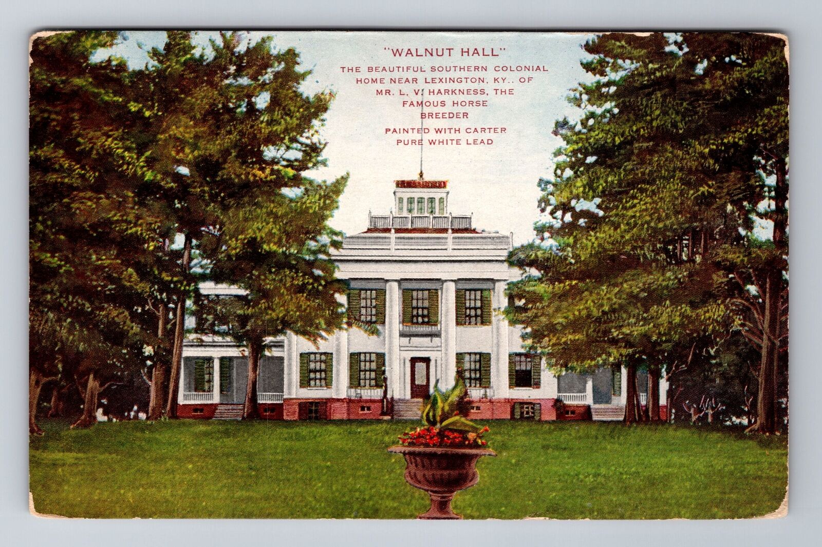 Lexington KY-Kentucky, Walnut Hall, Antique, Vintage Postcard
