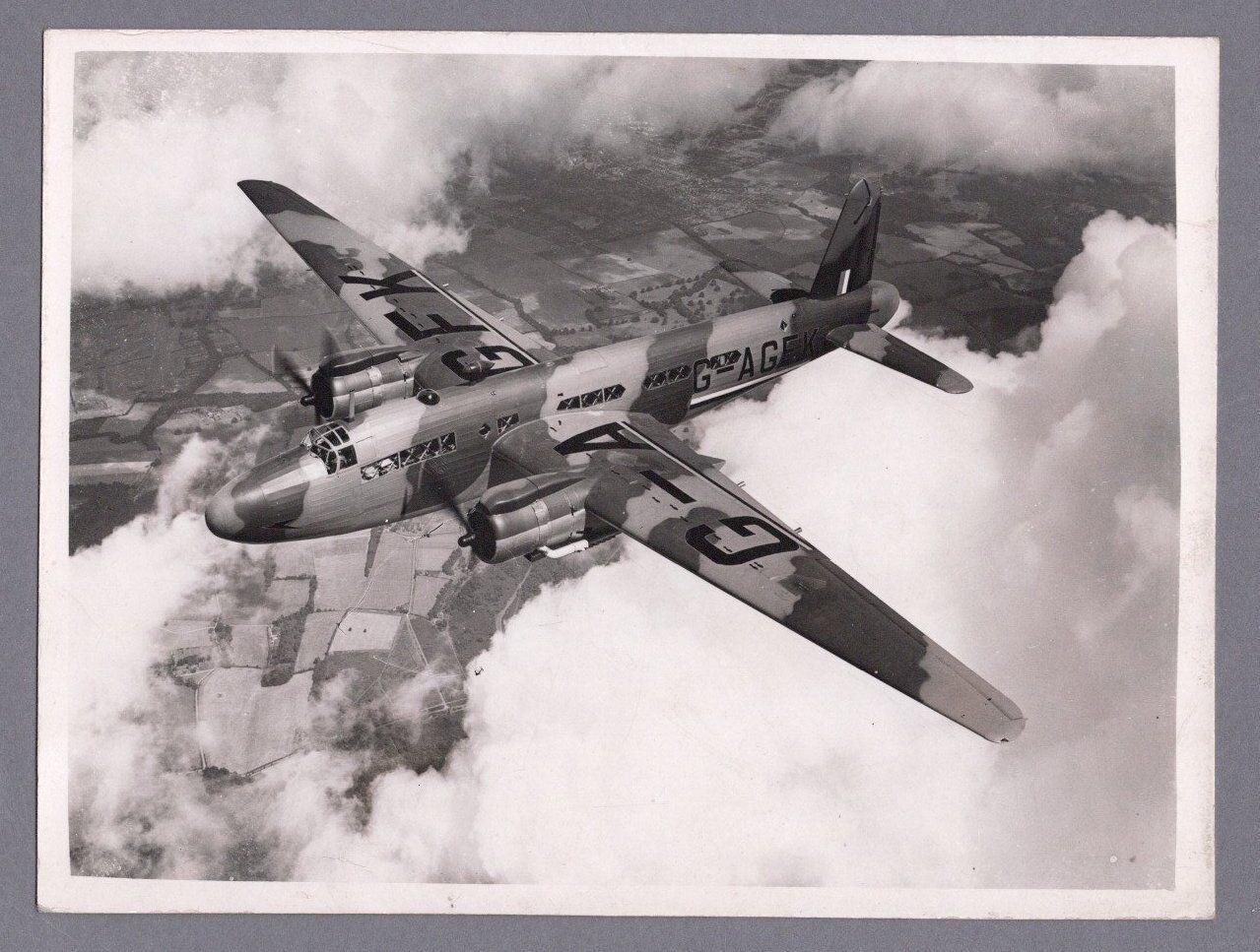 BOAC RAF VICKERS WARWICK G-AGFK LARGE VINTAGE ORIGINAL PRESS PHOTO WW2 B.O.A.C. 