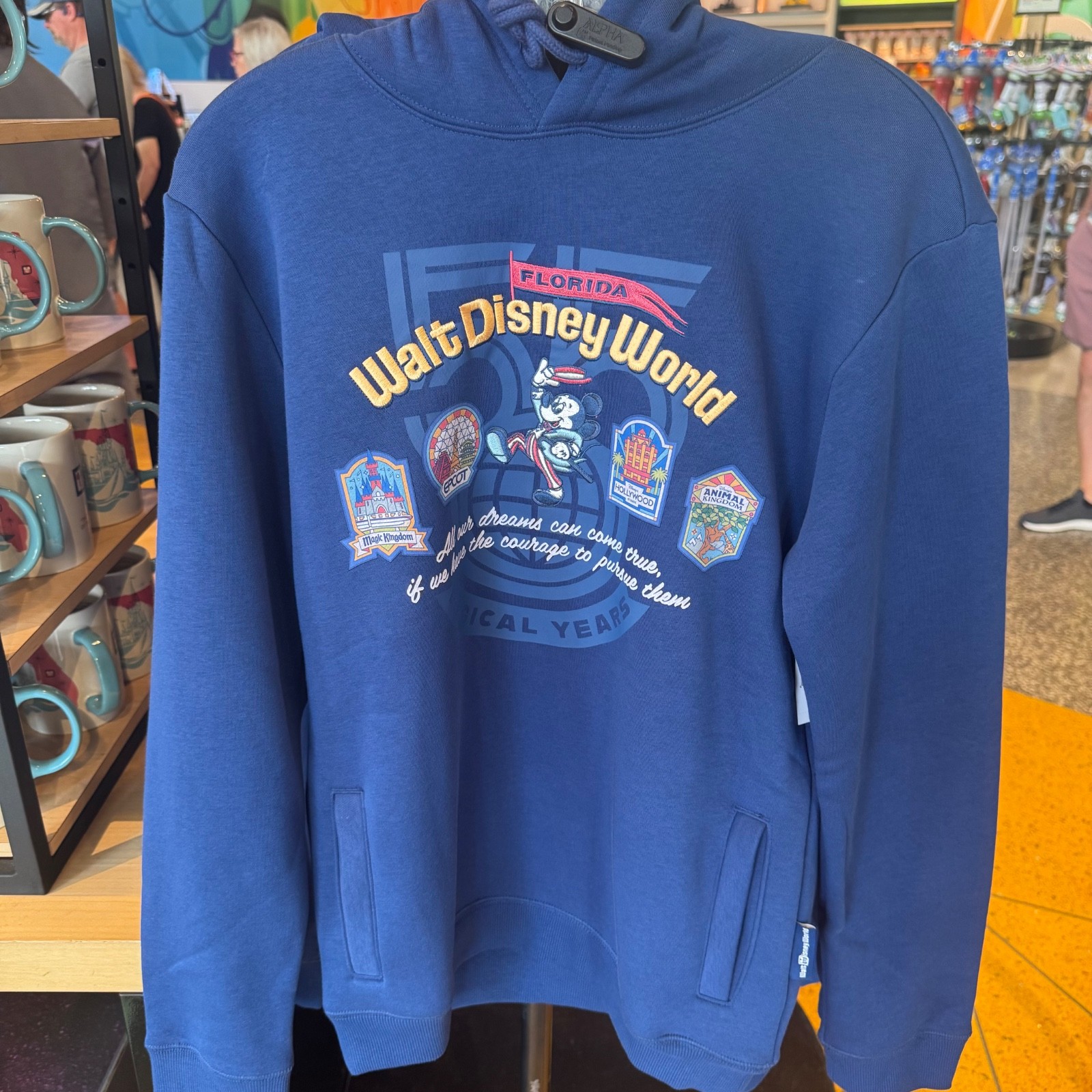2026 Walt Disney World 55th Anniversary Mickey 4 Parks Embroidered Hoodie NWT