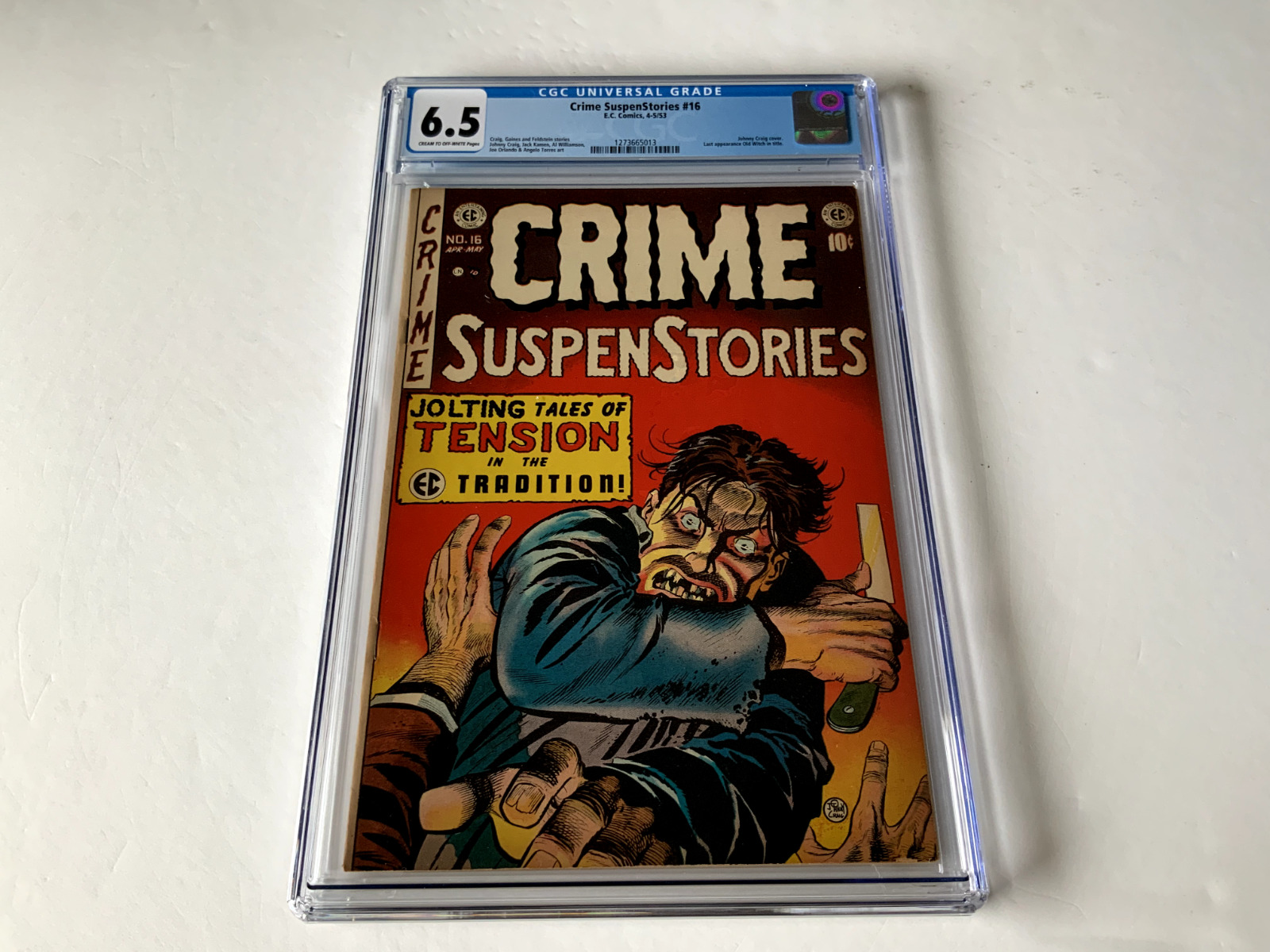 CRIME SUSPENSTORIES 16 CGC 6.5 CLASSIC RAZOR COVER LAST OLD WITCH EC COMICS 1953