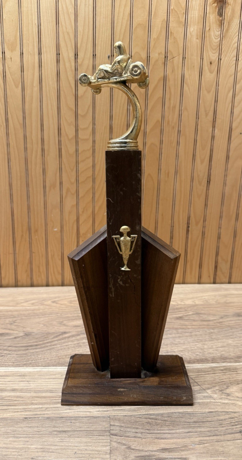 Vintage 1960’s Go Kart Racing Trophy Dual Engine McCulloch Kart Trophy Topper