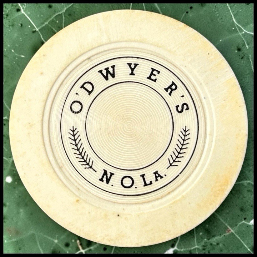 Vintage O’Dwyer’s Casino Roulette Play Chip NOLA New Orleans LA 1949-51 White