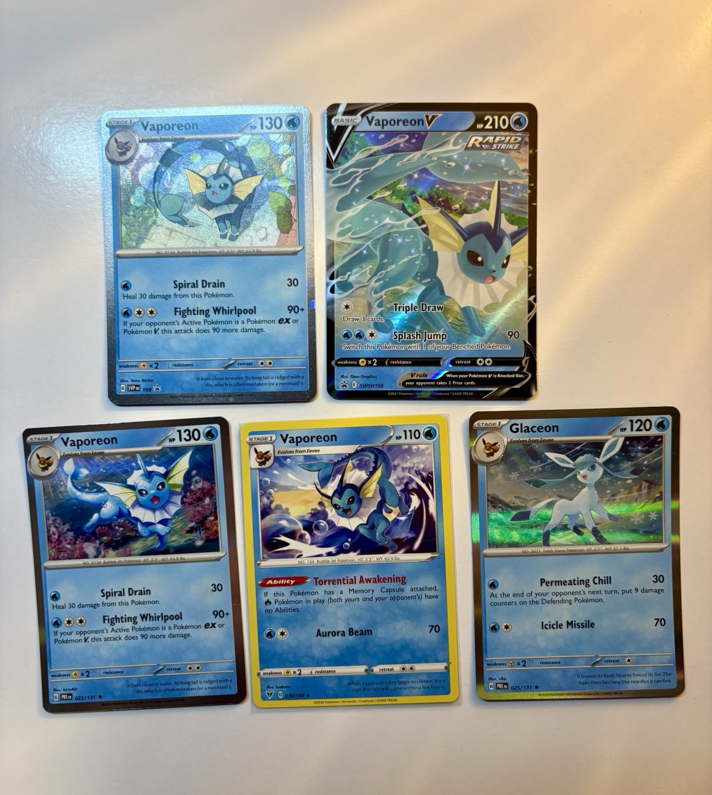 Pokemon Tcg Vaporeon V Promo / Cosmos Holo 4 Card Lot Mixed Sets NM