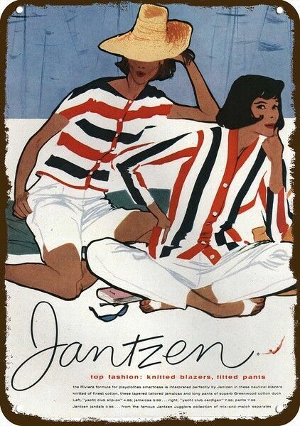 1958 JANTZEN CLOTHING Vintage Look DECORATIVE METAL SIGN  PORTLAND - RENE GRUAN 
