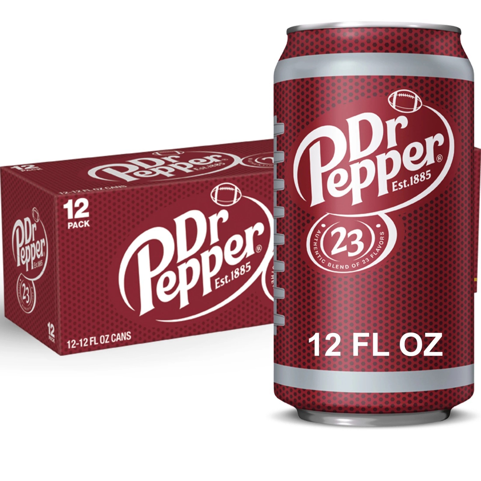 Dr Pepper Soda Pop 12 fl oz Cans, 12 Pack, Original 23 Flavor Blend Dr Pepper Soda Pop 12 fl oz Cans, 12 Pack, Original 23 Flavor Blend