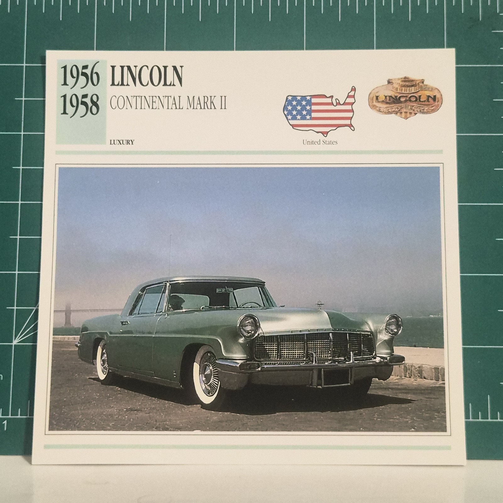 1956 1958 Lincoln Continental Mark II 1991 Edito-Service Auto Collector Card 91