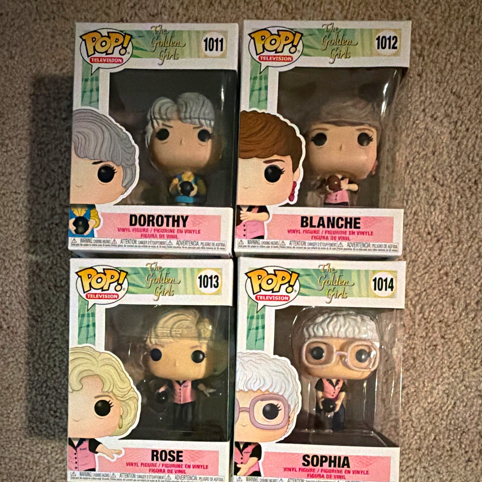Funko POP The Golden Girls Bowling Vinyl Figure Lot 4 Boxed Unopened 1011-1014