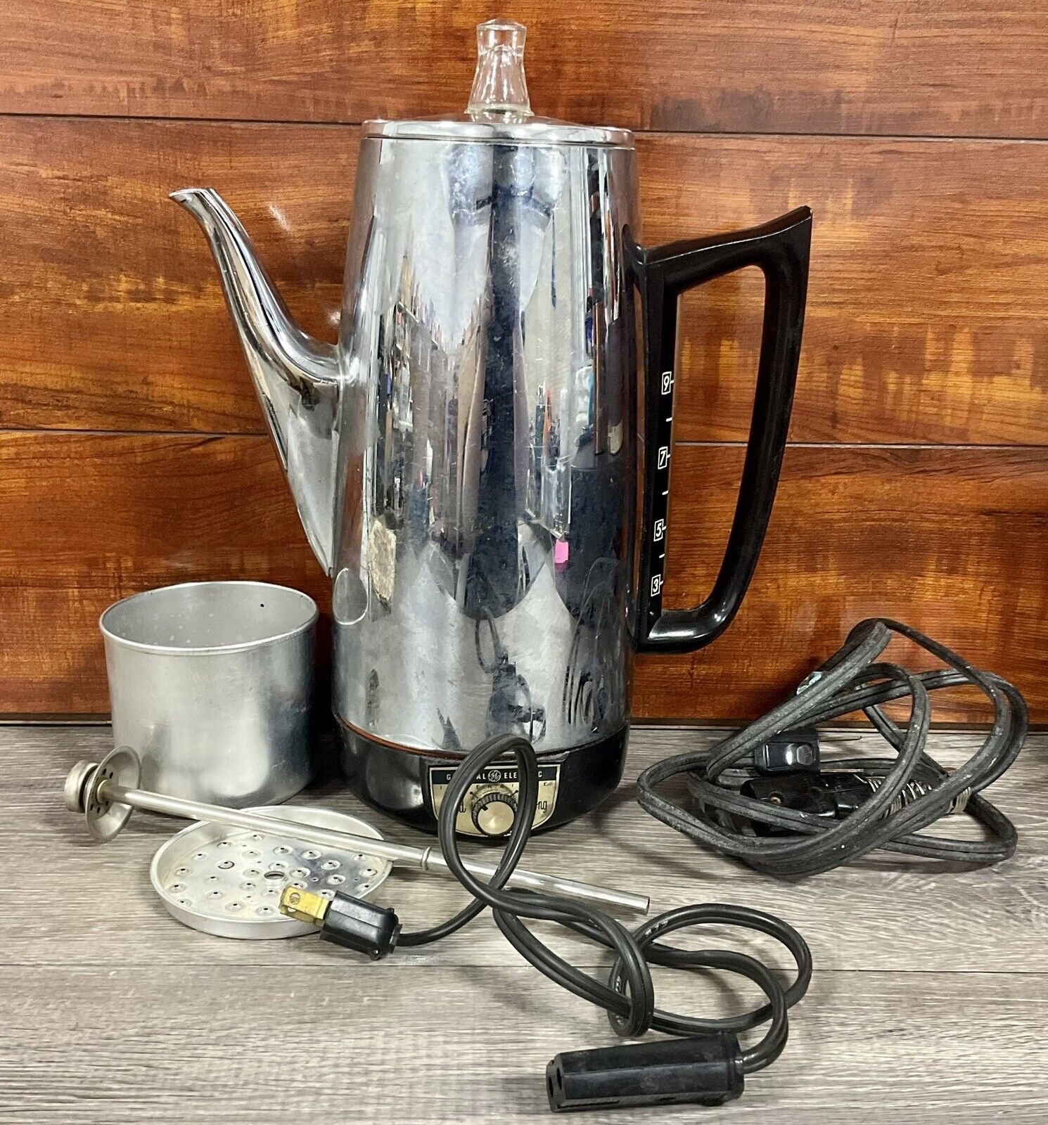 Vintage GE Automatic Immersable Coffeemaker Perculator With Cords& Accessories