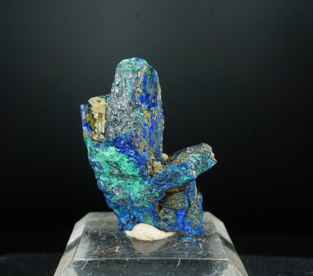 Azurite & Malachite ps. Chalcostibite / Rhar el Anz, Morocco / Rare Pseudomorph