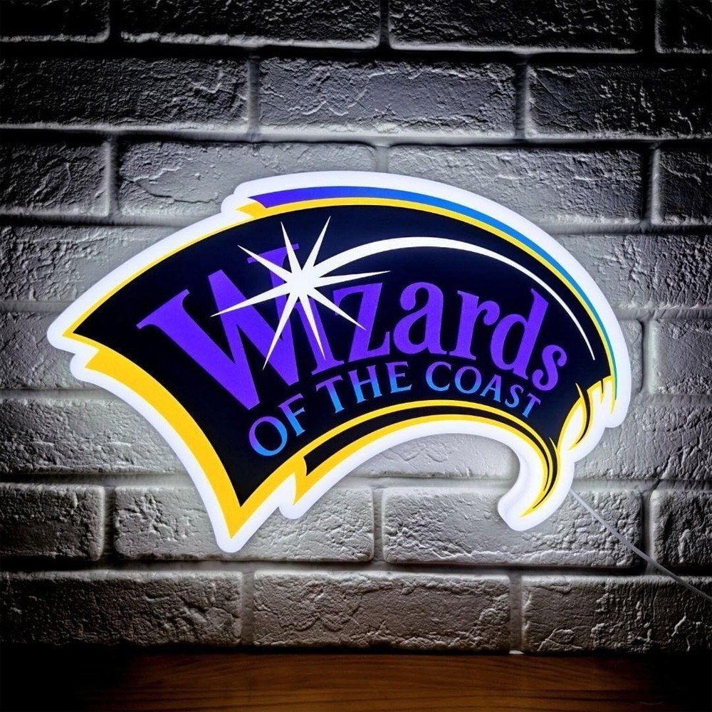 Wizards of The Coast 3D Printed LED Lightbox Sign Game Decor LED Game Sign