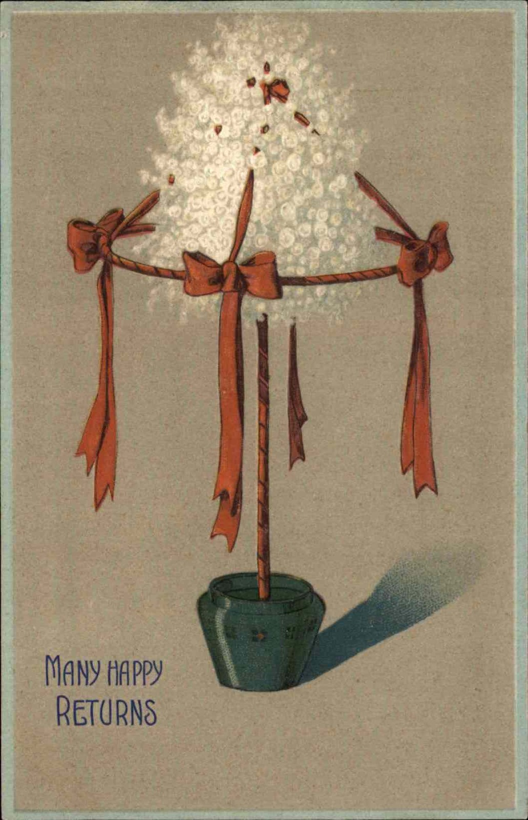Tree Plant Embossed Vintage Postcard