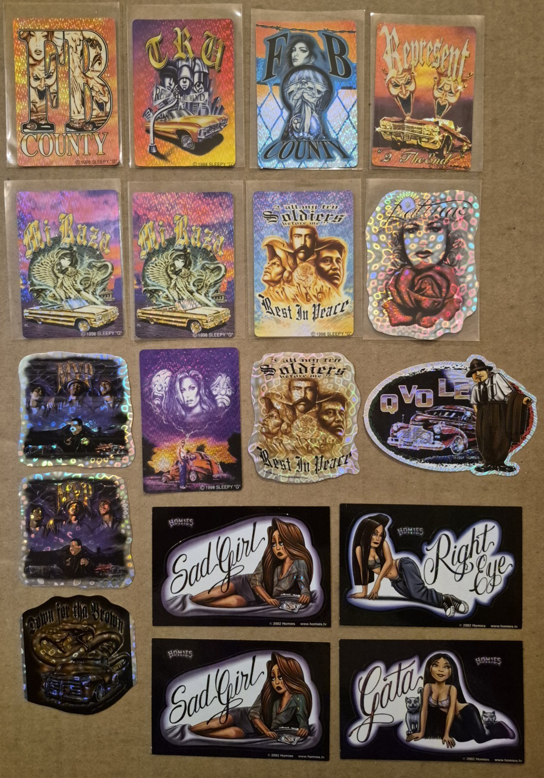 Lot Of 105 Vintage Vending Machine Stickers Lowriders Sleepy G Homies YOTD ++