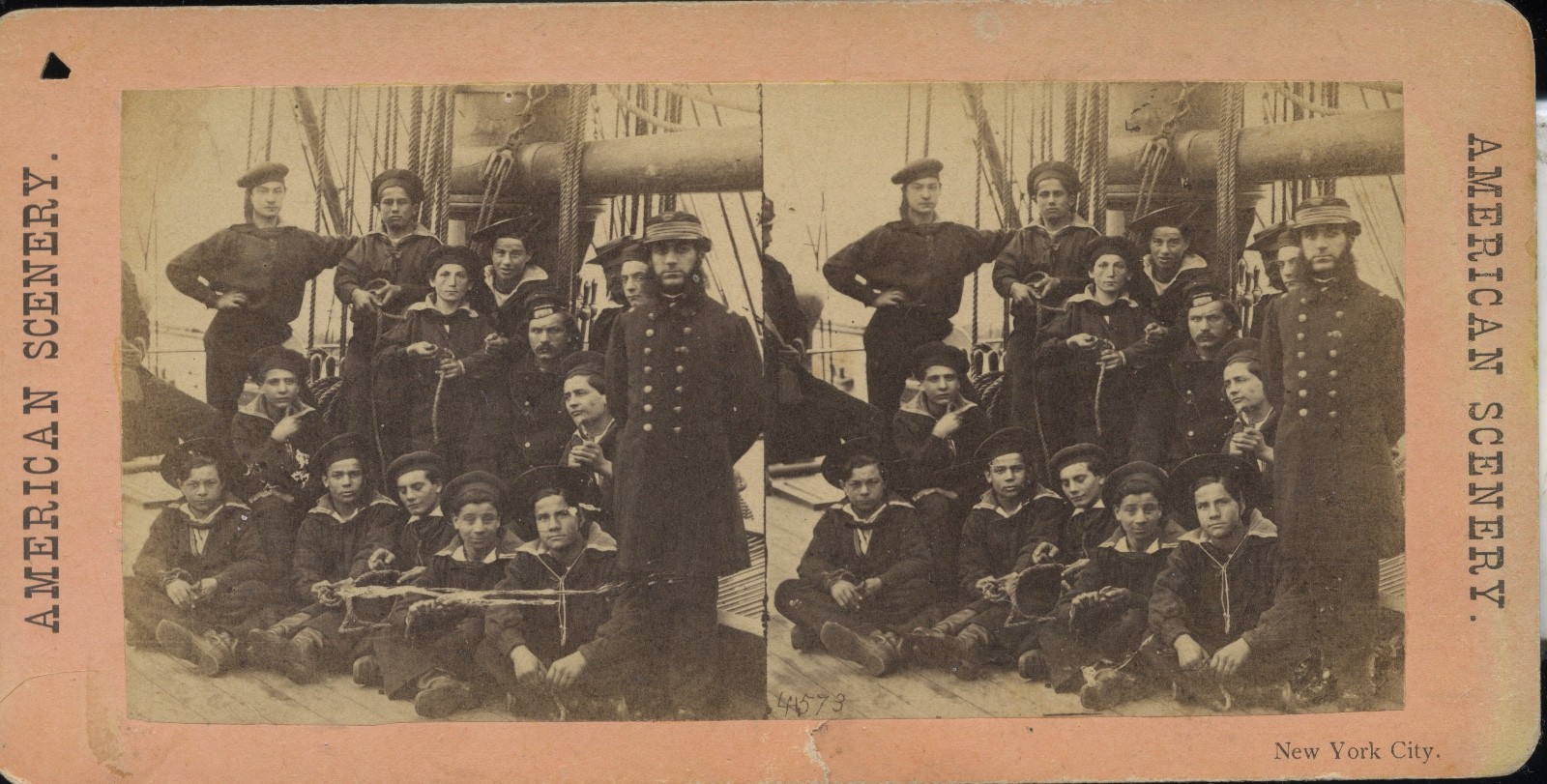 Members of the Navy, New York City -  Civil War Stereoview Card