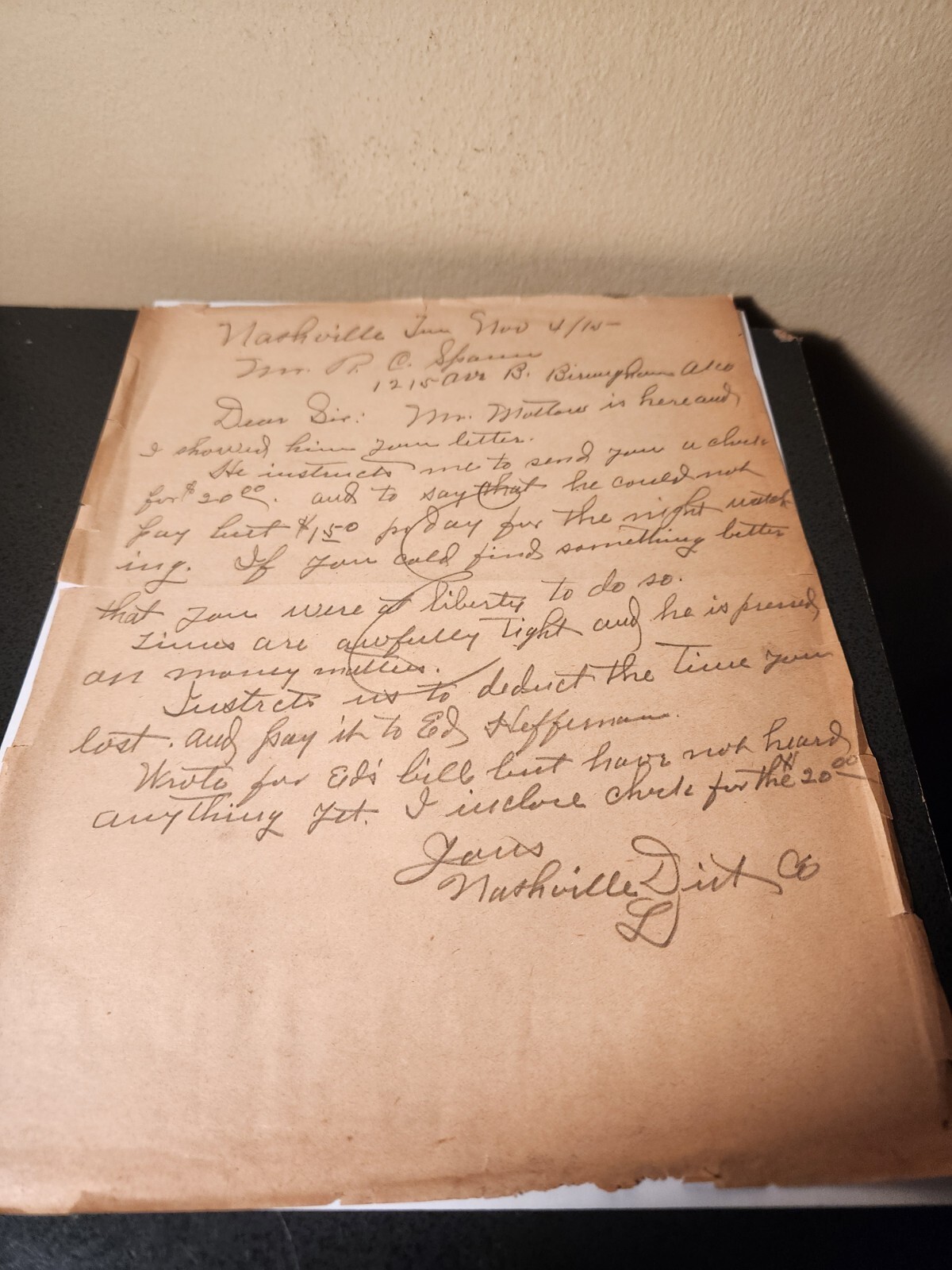 Document  Dated Nov 4 , 1915. See The Pics 