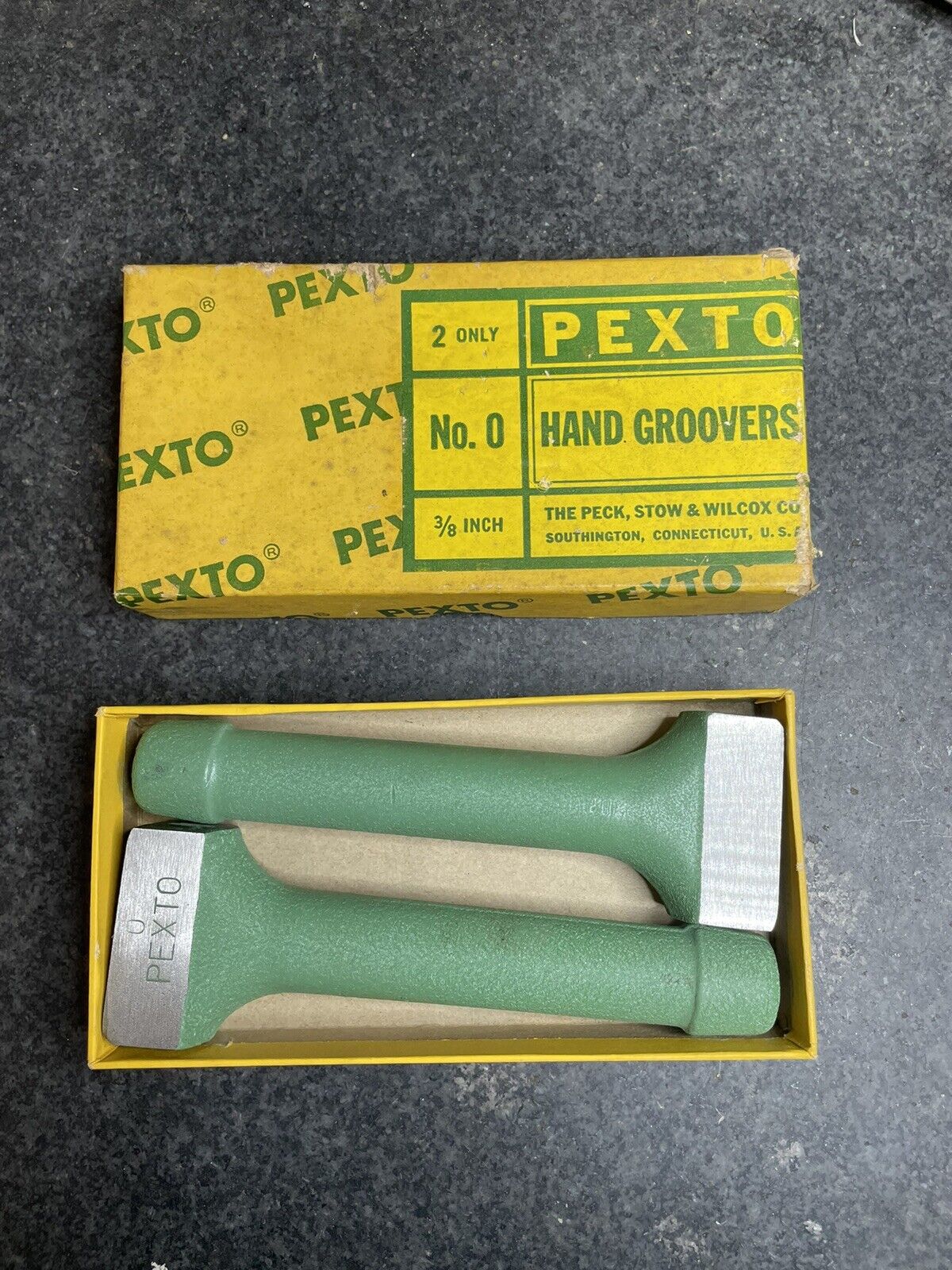 New in box pair of Pexto No. 0 hand groover 3/8
