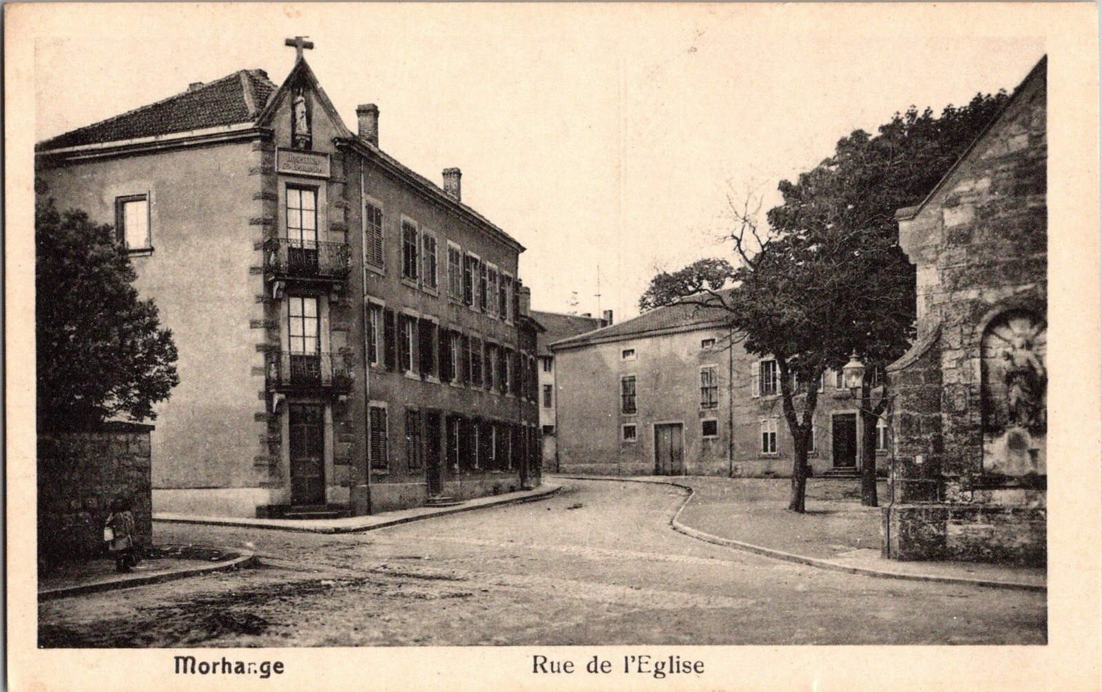 France Postcard Showing Church Street In Morhange 