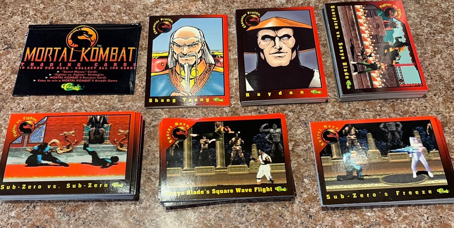 1994 Classic Mortal Kombat I Trading Card Base Set (100) & Wrapper