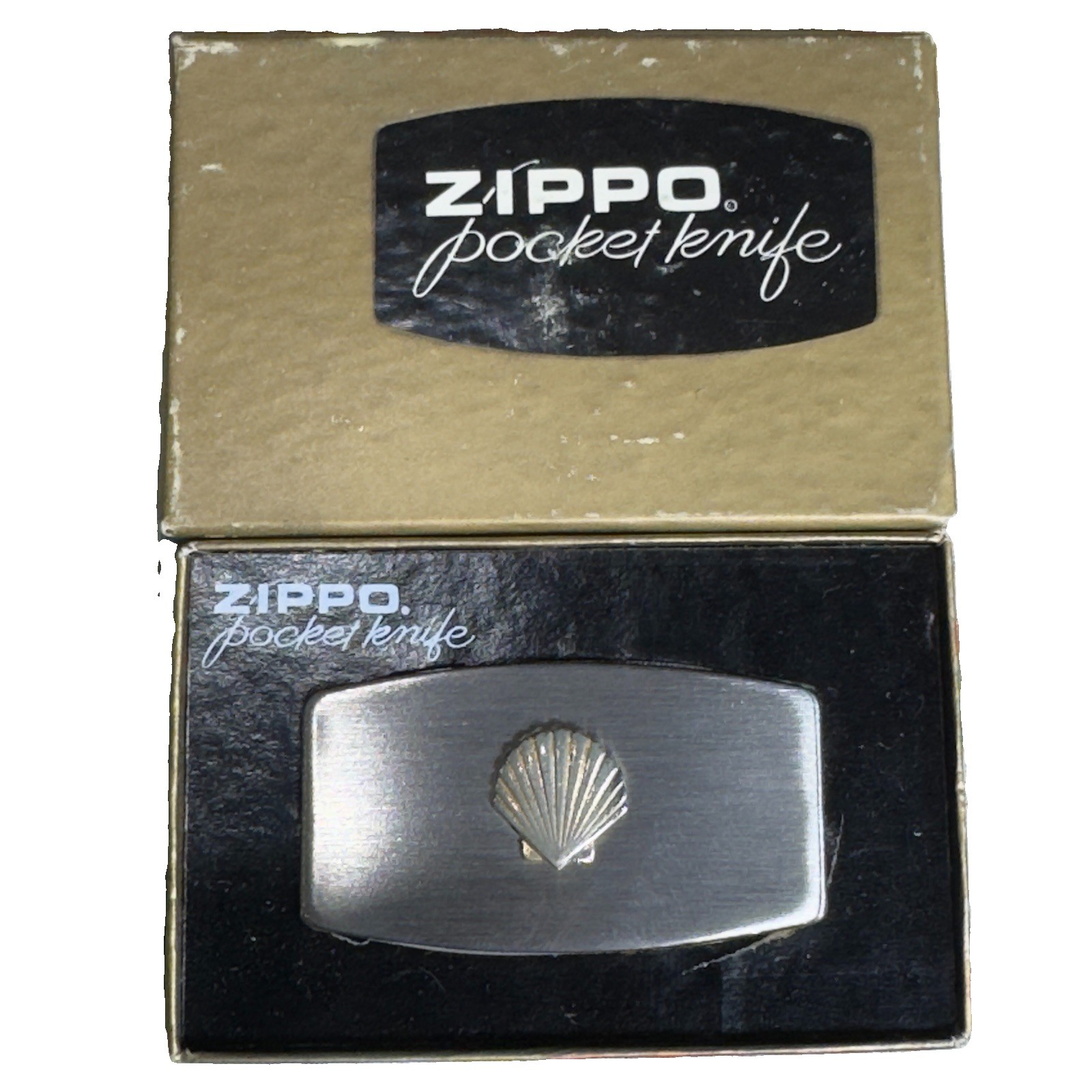 Vintage Shell Oil Gas Company Zippo Pocket Knife In Box