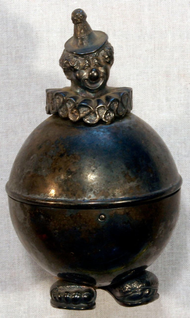 Vintage Lunt Silverplate Silver Clown Bank Vintage Lunt Silverplate Silver Clown Bank