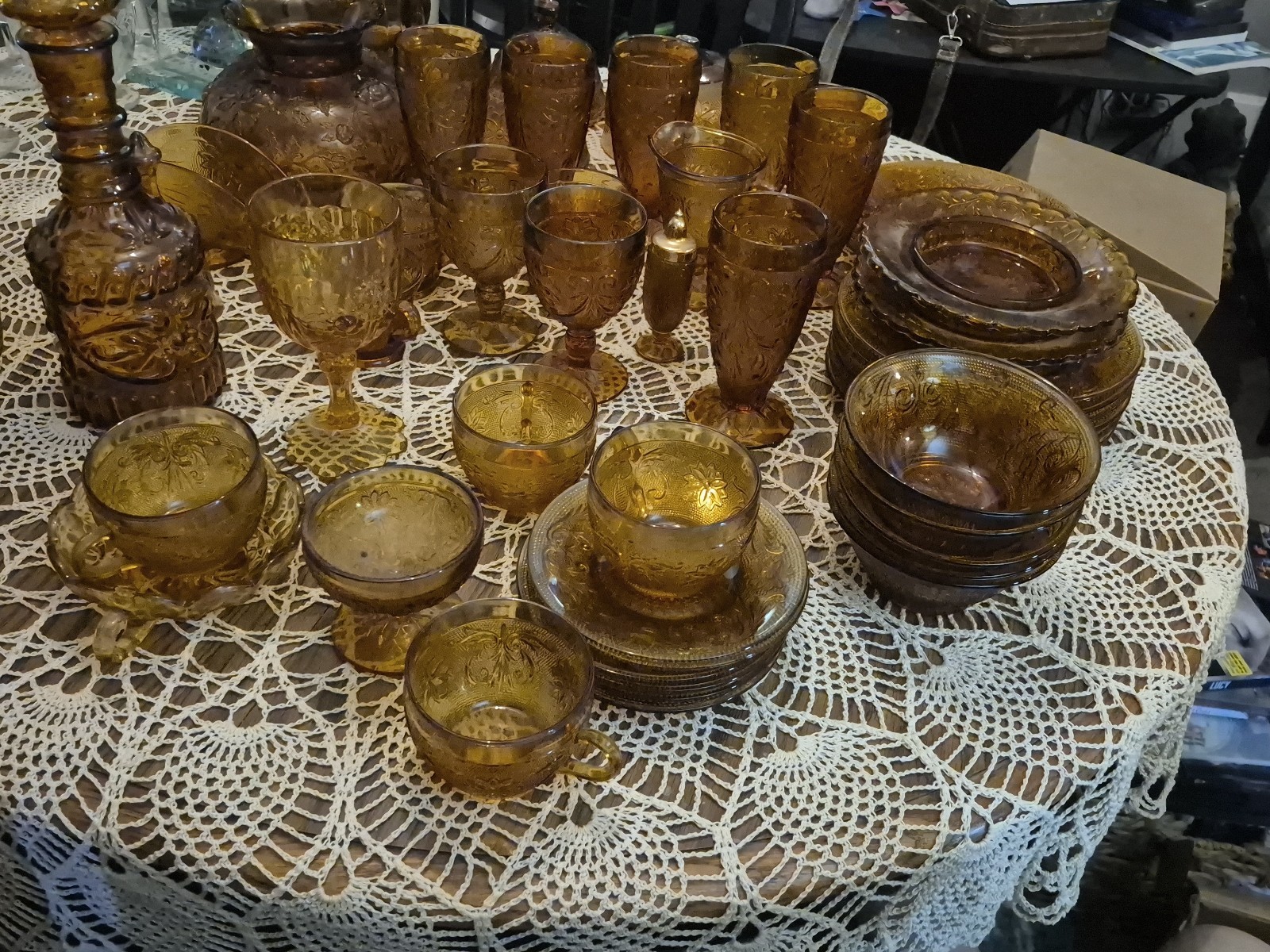 Indiana Glass CO. Amber Tiara Glass