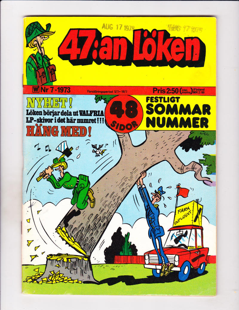 47:an Loken No 7 1973 Swedish Sad Sack Falling Tree Cover
