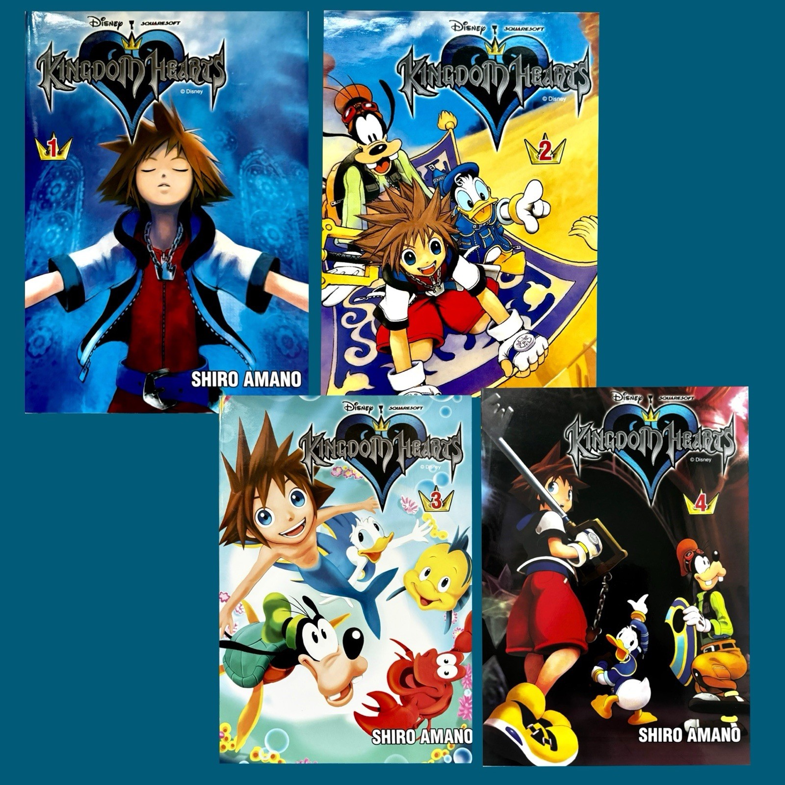 Kingdom Hearts Manga Vol 1-4 Complete Set Shiro Amano Chuang Yi English 2005 OOP