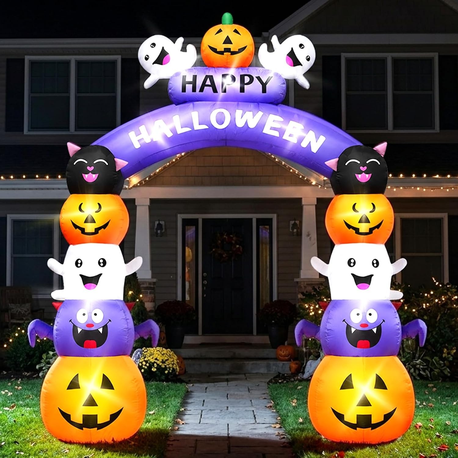 8FT Halloween Inflatable Arch Cute Large Pumpkin Archway Blow Up Outdoor 8ft 8FT Halloween Inflatable Arch Cute Large Pumpkin Archway Blow Up Outdoor 8ft