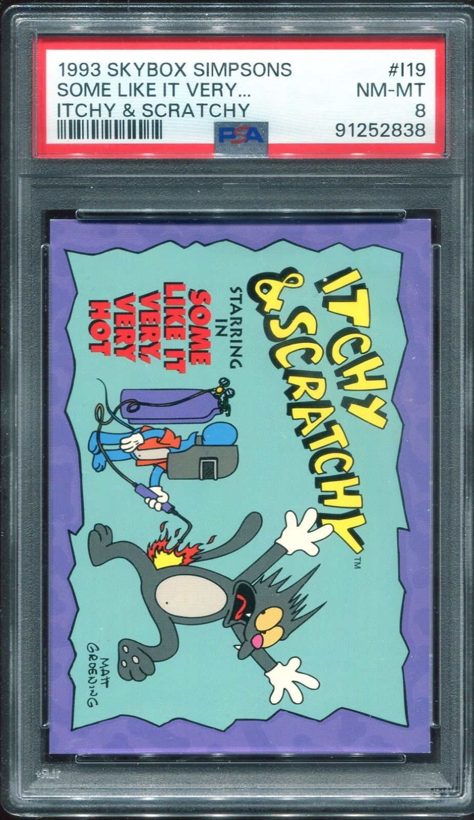 1993 Skybox Simpsons Itchy & Scratchy # I19 PSA 8 NM-MT. 
