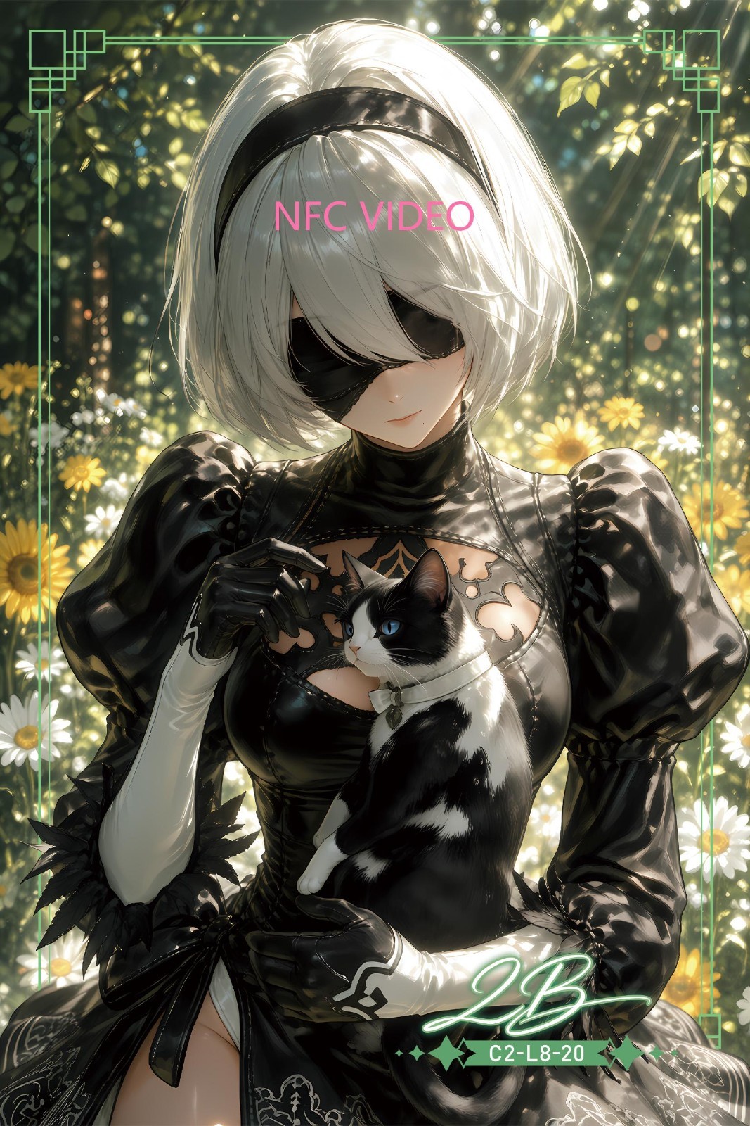 2B Anime Waifu Card With NFC Chip A5 Holographic Collectible Art Card