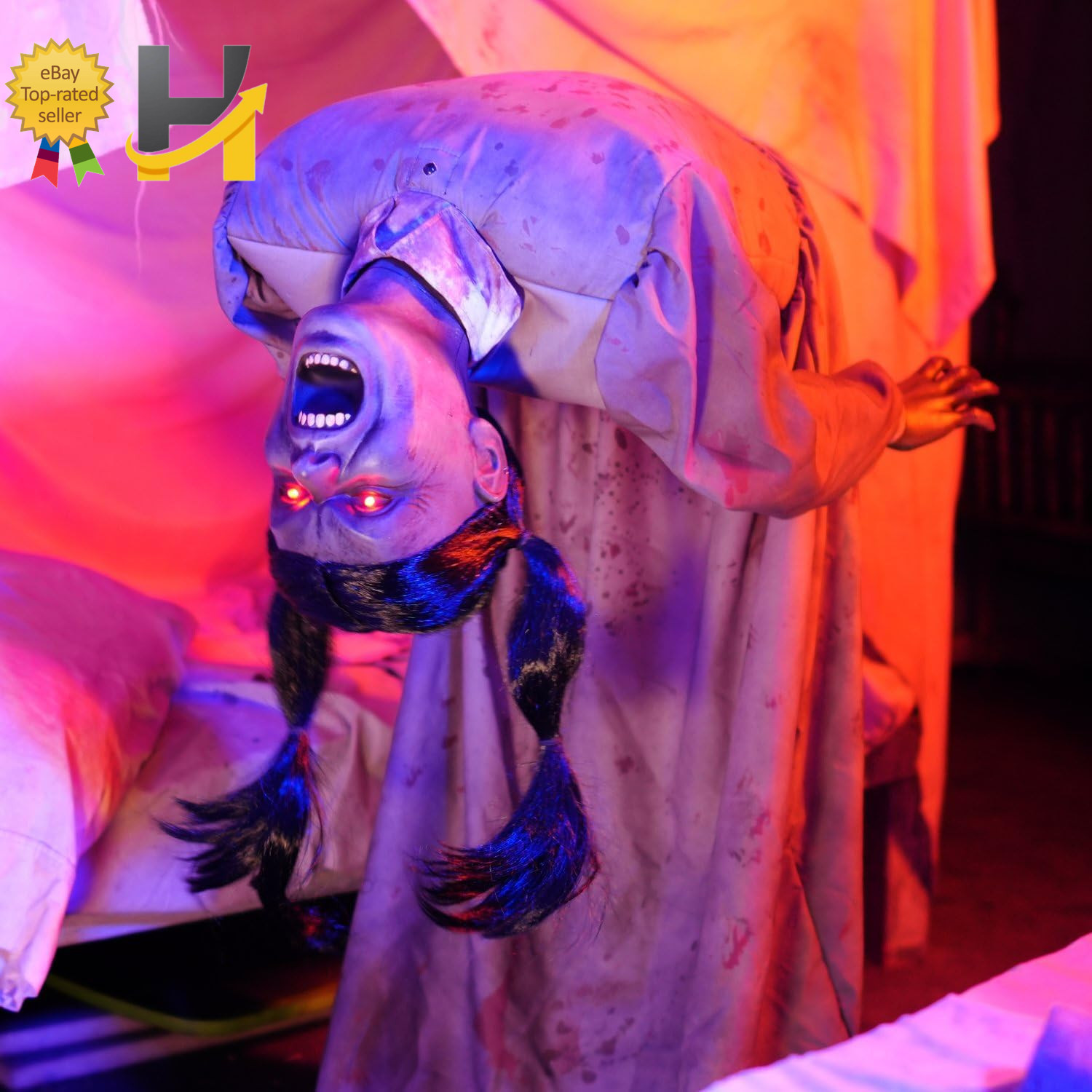 4.6 Ft Head Spinning Beatrix Halloween Animatronic  USA