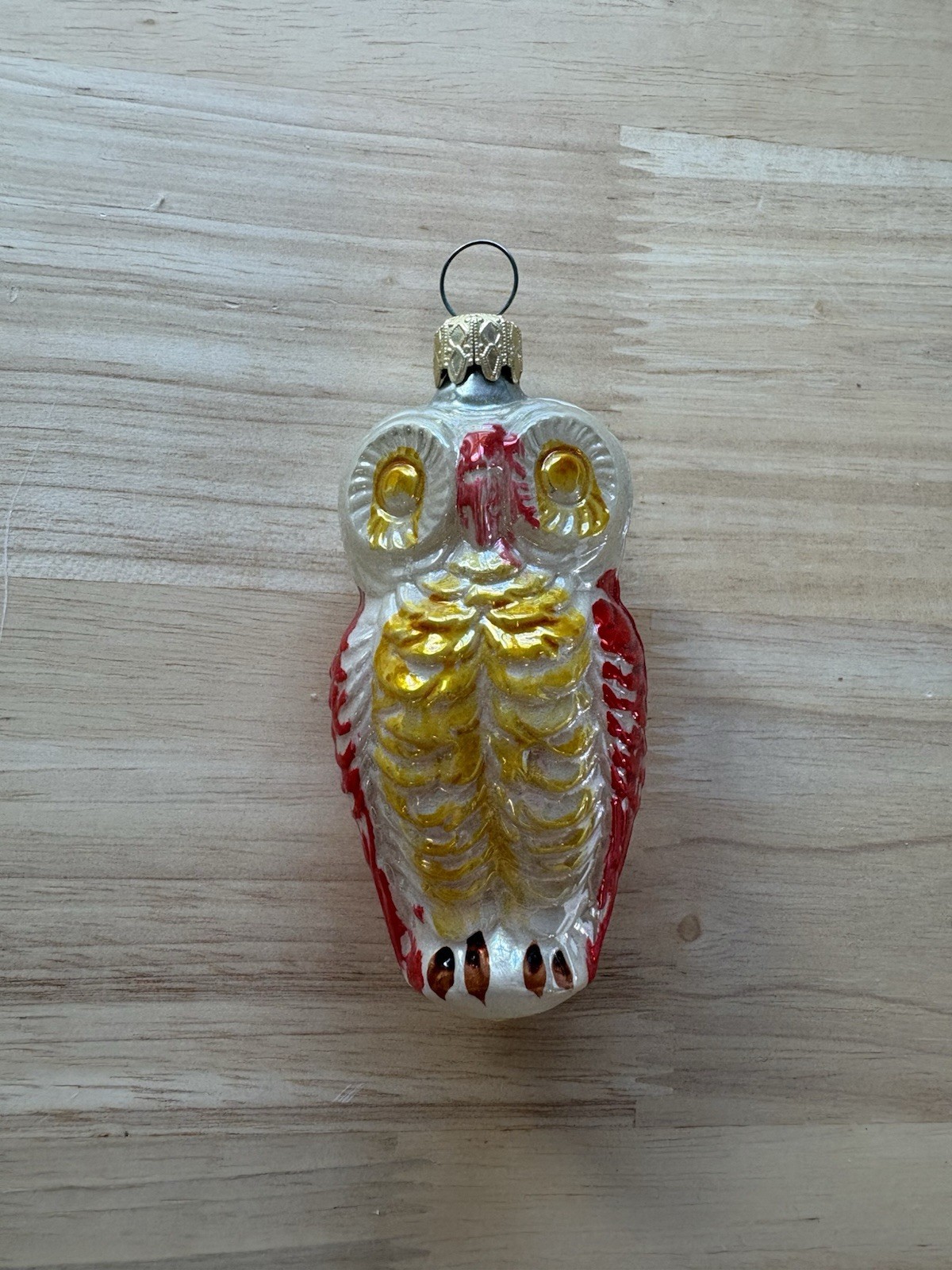Antique 1920s German Mercury Glass Owl Ornament Antique 1920s German Mercury Glass Owl Ornament