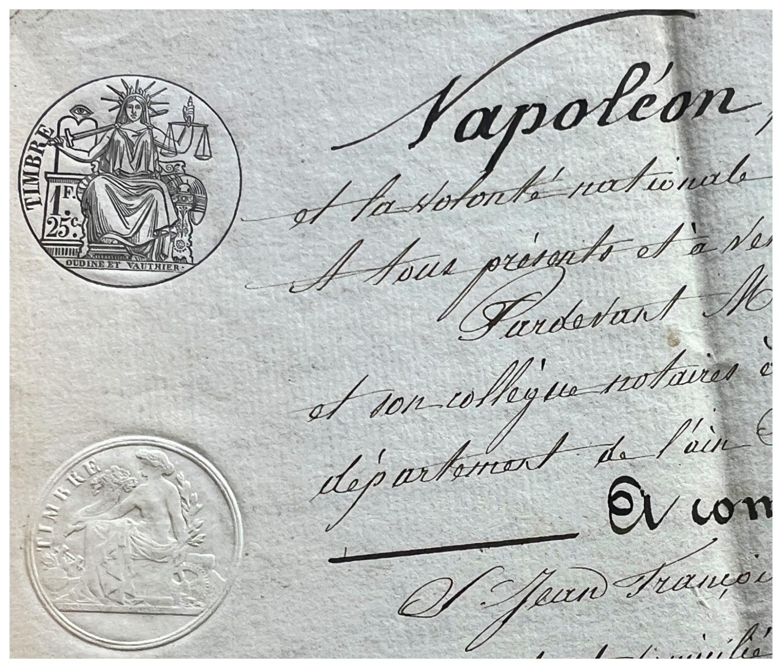 GENUINE OLD MANUSCRIPT NAPOLEON III 1854 ANTIQUE DOCUMENT VICTORIAN ERA EMPIRE