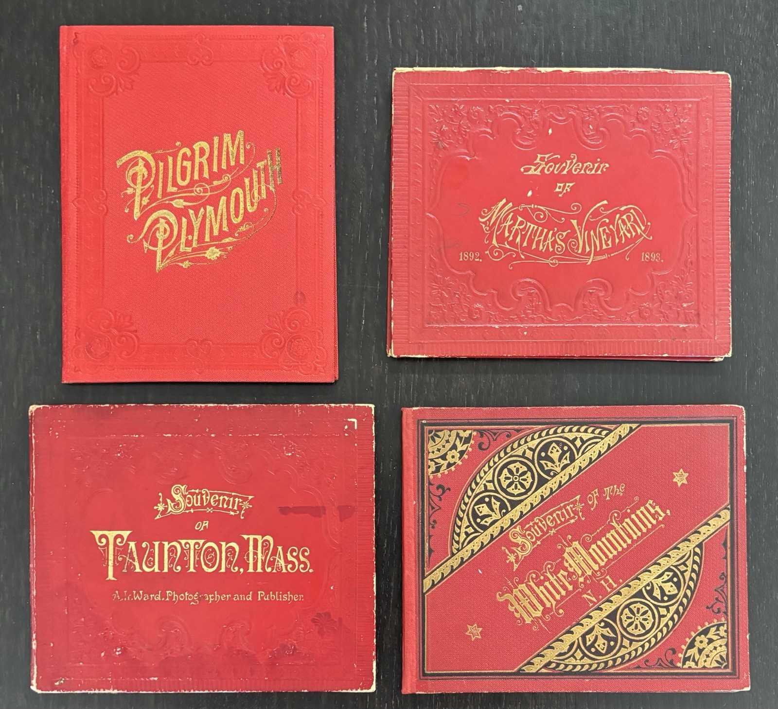 1890s PLYMOUTH - TAUNTON - MARTHA's VINEYARD & WHITE Mtn's., NH SOUVENIR ALBUMS